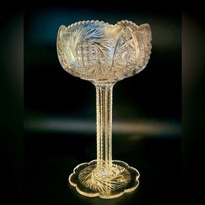 𝅺antique 1905 Etched Glass Candy Dish